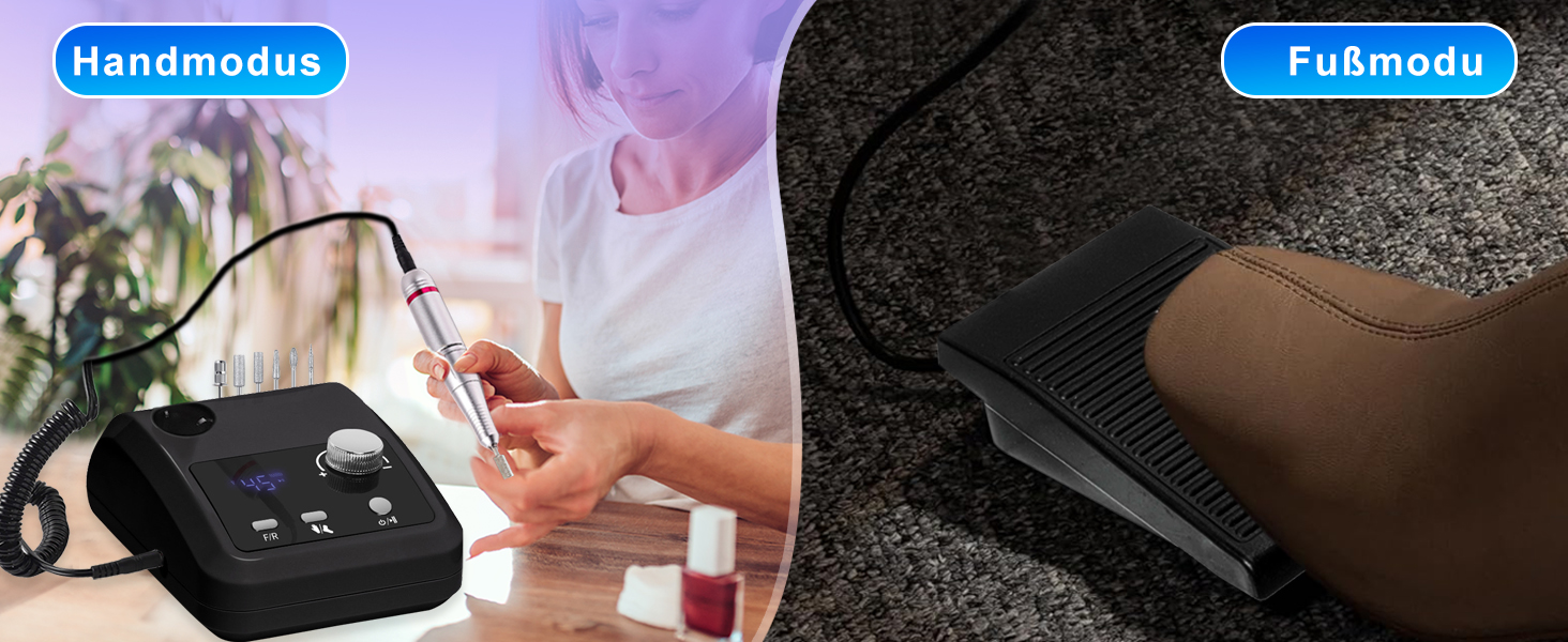 Електричний фрезер для нігтів CozyZen Professional: набір для манікюру та педикюру з LCD-дисплеєм, 45000 об/хв, для акрилу та гелю