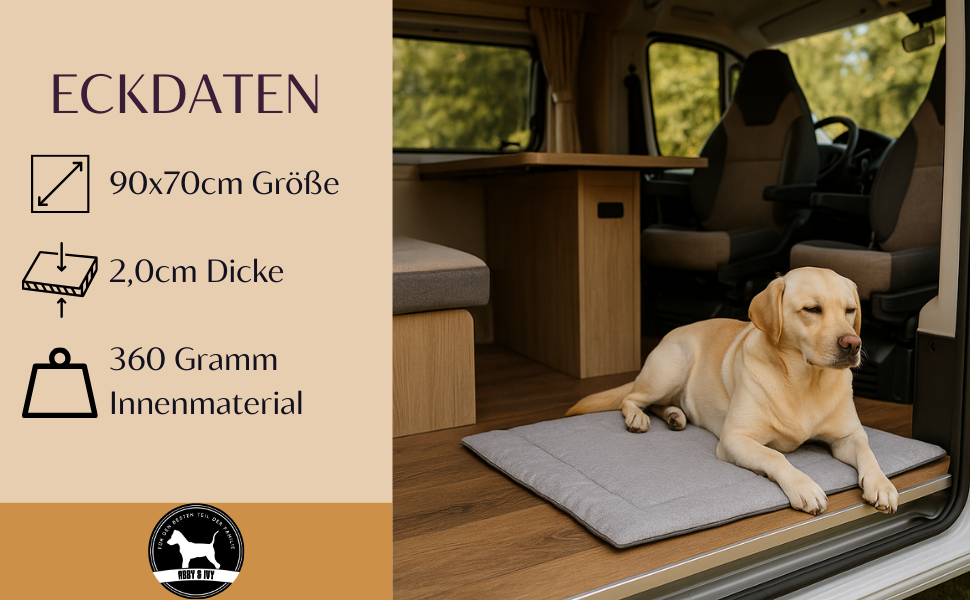 Килимок для собак Abby & Ivy 90x70 см - Зручний, складаний, миючий, для подорожей та активного відпочинку. Підходить для маленьких та середніх собак.