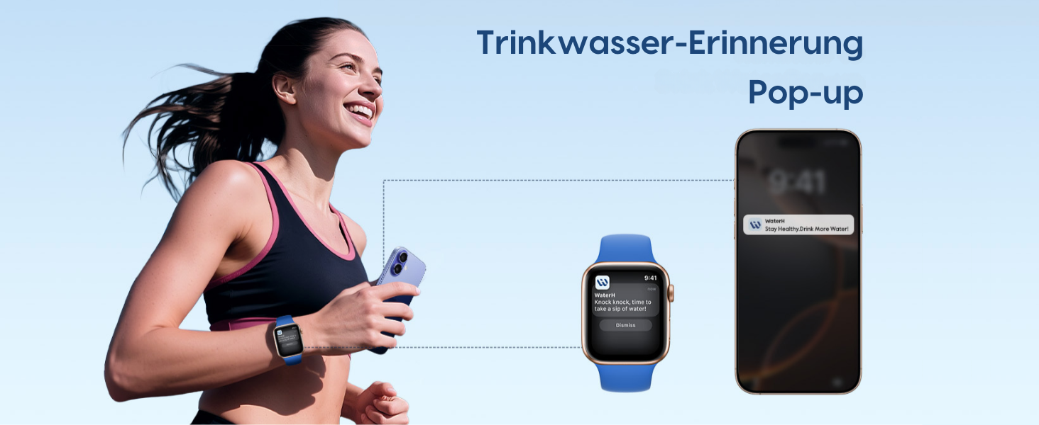 Розумна пляшка для води WATERH Boost з нагадуванням та трекером, 946 мл, нержавіюча сталь, блакитна