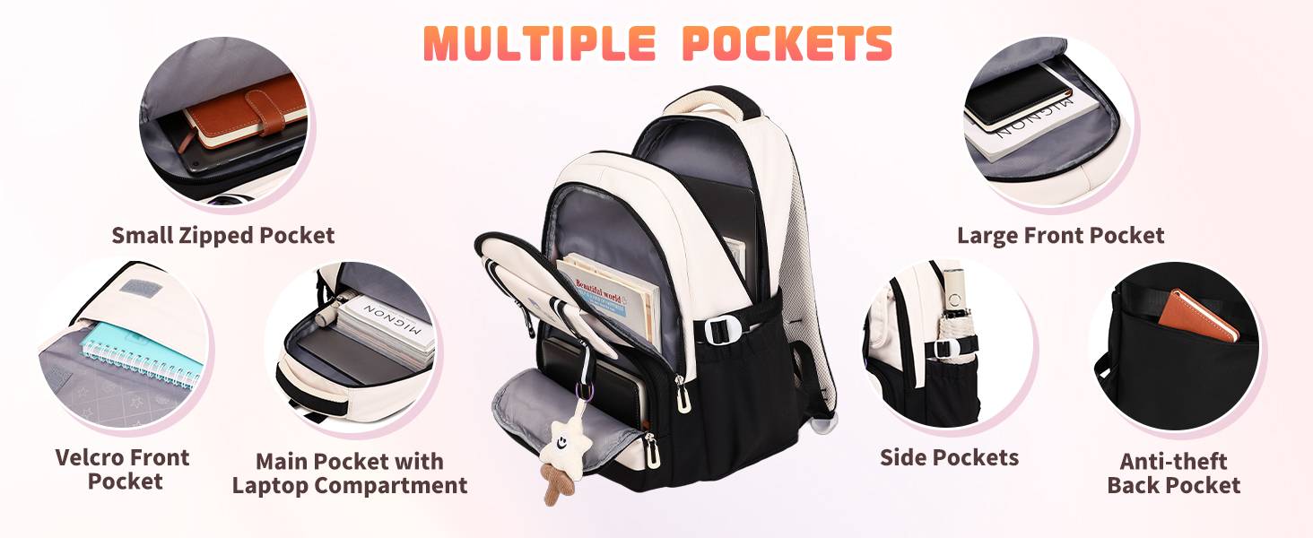 Дитячий рюкзак IvyH для дівчаток - стильний шкільний рюкзак, водонепроникний, великий, для 3-6 класів, фіолетовий