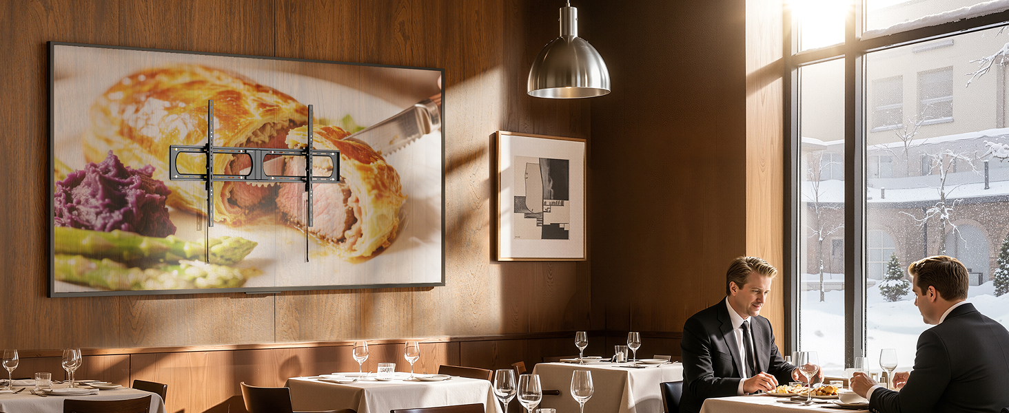 Кріплення для телевізора monTEK Heavy Duty, настінне кріплення для телевізорів 37-140 дюймів, до 136 кг, ультратонкий профіль 32 мм, сумісне з дерев'яними стійками 406/450/600 мм, VESA до 1200x800 мм, регульоване нахилом