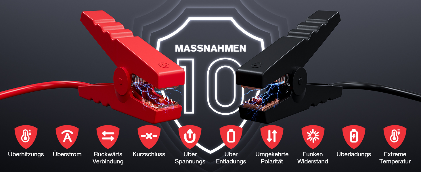 Повербанк Starthilfe Povasee 6000A UltraSafe для авто: пусковий пристрій, 12V, LED, 2 USB, до 10L бензину/8L дизеля