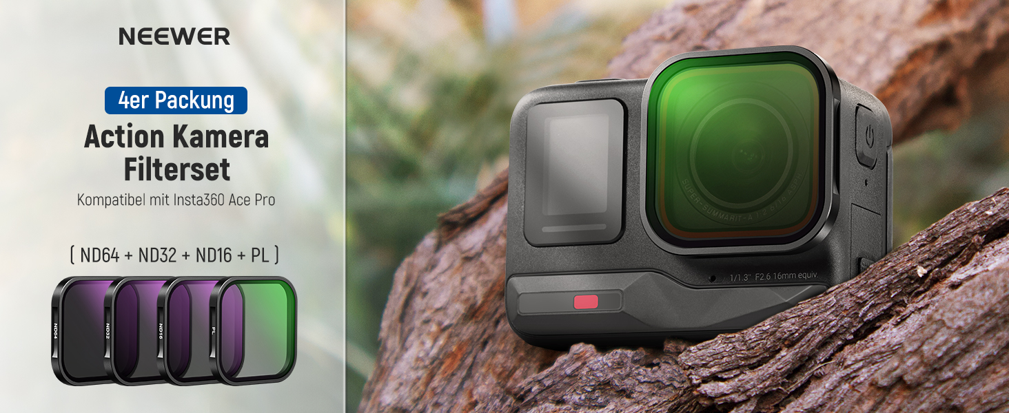 Набір фільтрів ND та CPL NEEWER для Insta360 Ace Pro (4 шт.) - ND16, ND32, ND64, CPL