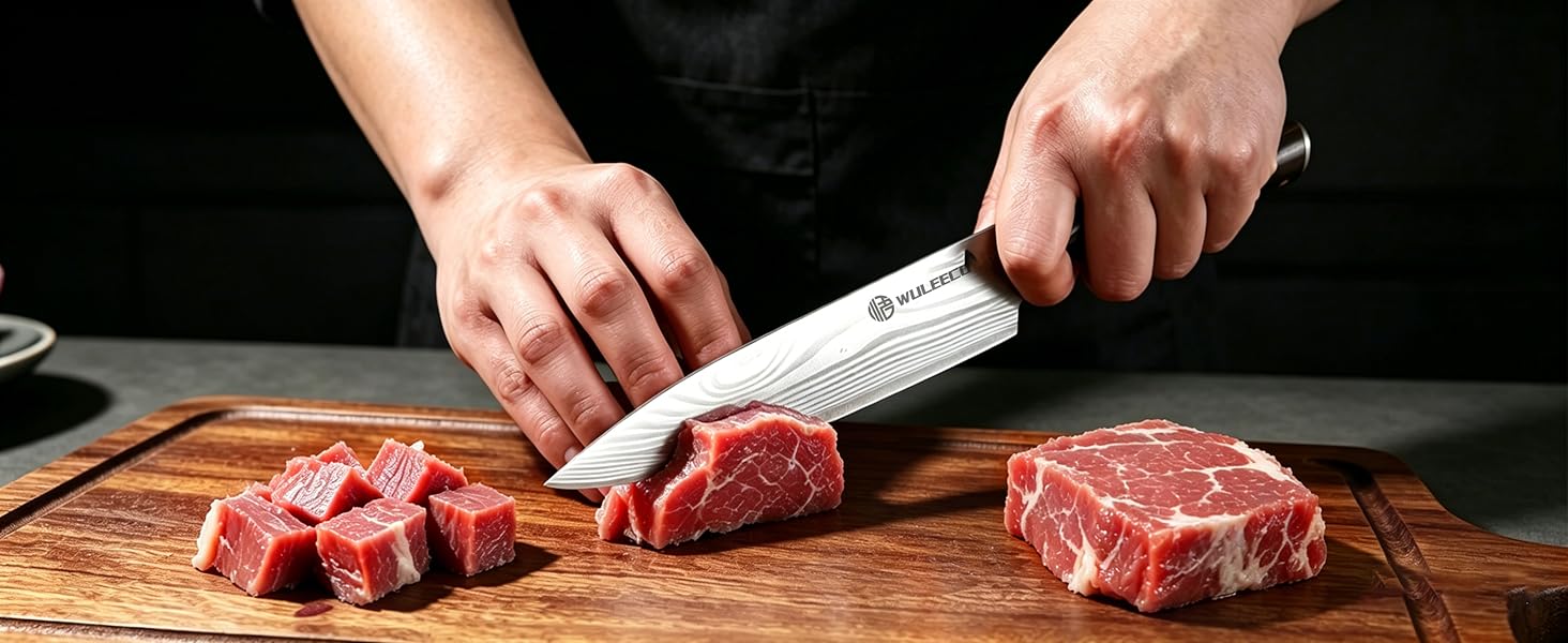 Японський ніж Nakiri 18 см, професійний кухонний ніж для м'яса та овочів, нержавіюча сталь, ручка Pakkaholz