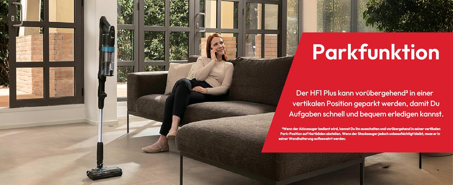 Бездротовий пилосос Hoover HF1 Plus з Anti-Hair Wrap, паркуванням та LED-підсвіткою, HEPA-фільтр 6-рівнів, для алергіків, час роботи 45 хв (для килима та твердих поверхонь)