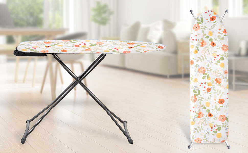 Чохол для гладильної дошки, бавовна 100%, тришаровий, потовщений, 110-125 x 30-42 см, жовтий