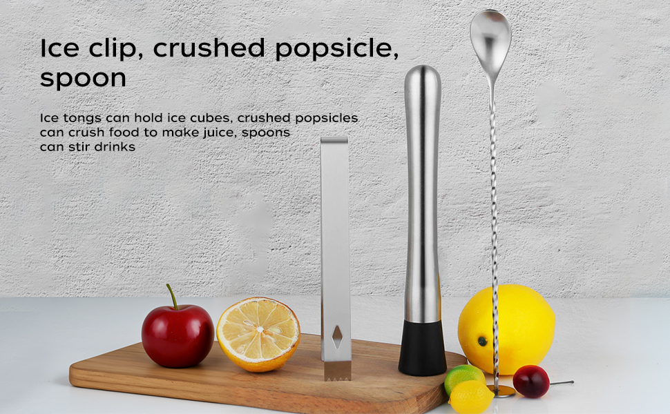 Набір бармена з нержавіючої сталі 14 предметів, 750 мл - професійний, для приготування коктейлів, барний інструмент, подарунок