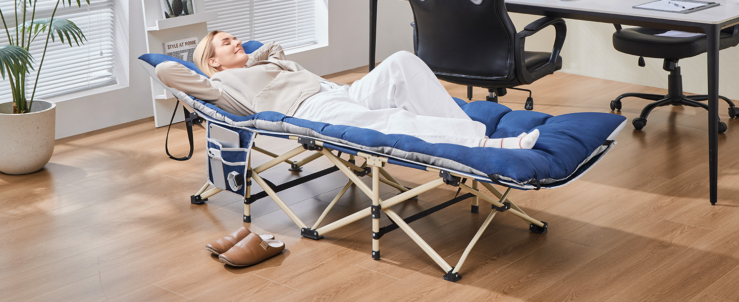 Ліжко складане Yaheetech з матрацом для кемпінгу, сіре, 191x67 см, до 150 кг - гостьове ліжко з сумкою та кишенями