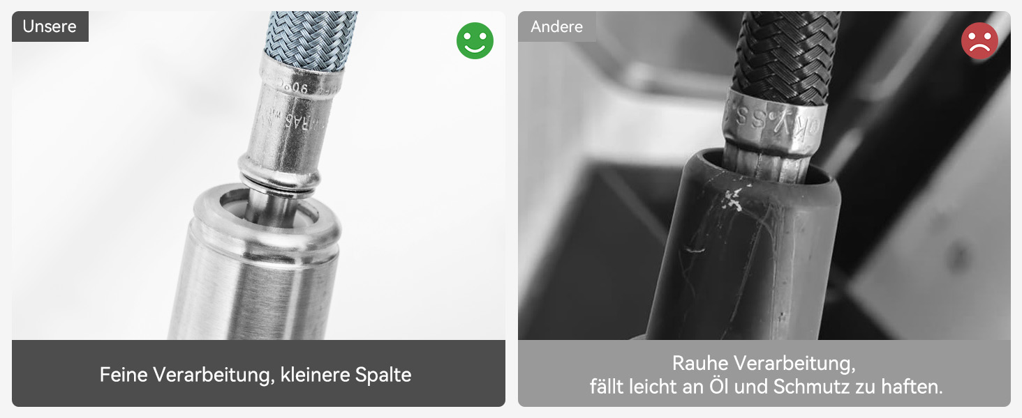 Чорний кухонний змішувач CECIPA SOFETIY SERIE з висувною лійкою, нержавіюча сталь, 360° обертання, 2 режими струменя