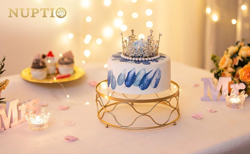 Підставка для торта NUPTIO: кругла, 30 см, з акриловою платформою. Ідеально для весілля, дня народження, дитячого свята, декору.