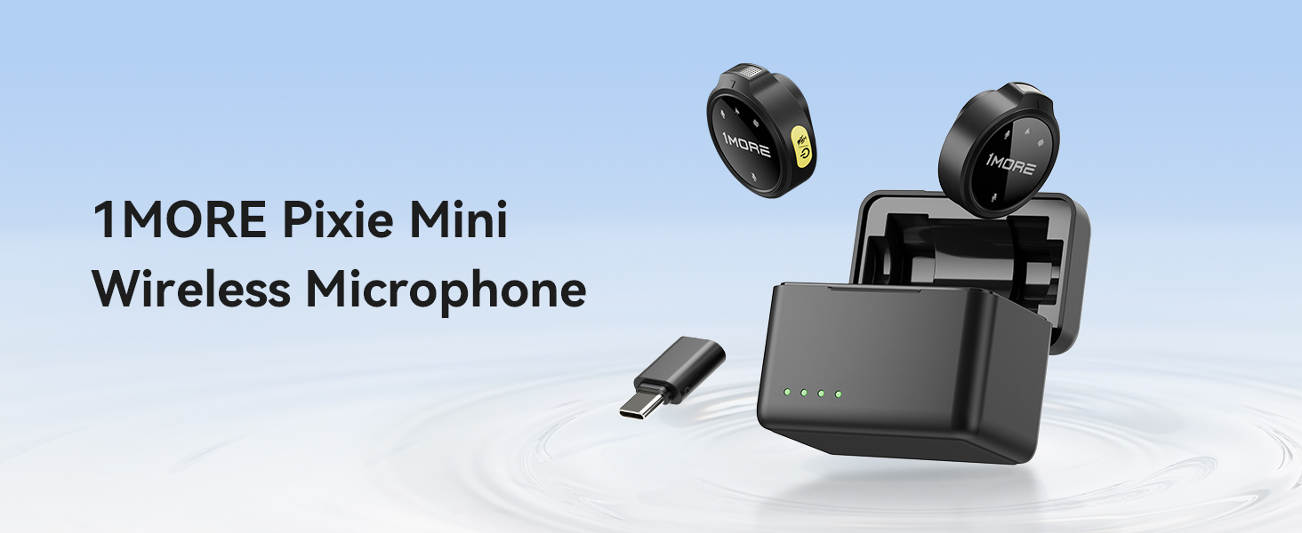 Мікрофон-лапка 1MORE бездротовий (2TX + 2 RX + кейс) для iPhone/Android/PC, шумозаглушення, 48kHz/24-Bit, 100м, 18год, відеозйомка, Vlog