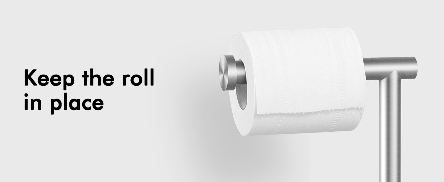 Stainless Steel Freestanding Toilet Paper Holder with Weighted Base - Brushed SUS304 Finish