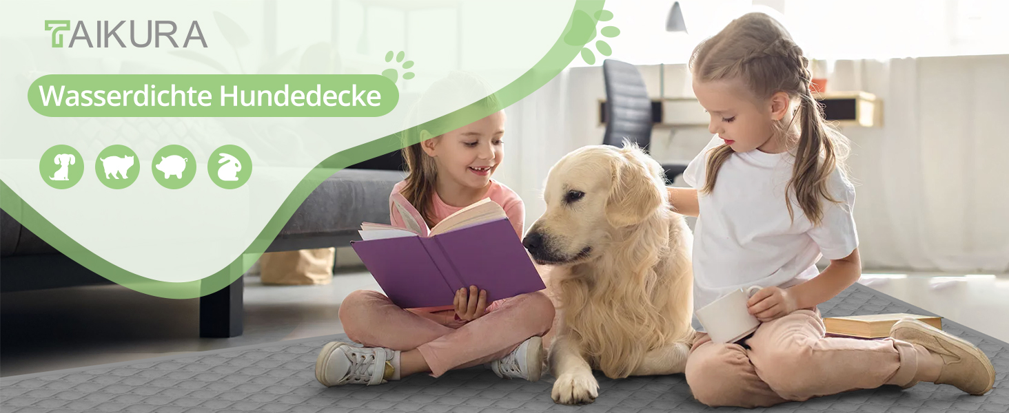 Водонепроникний килимок для собак, килимок для котів, неслизький, міцний, для захисту дивану, ліжка, автокрісла, можна прати в пральній машині (172 x 208 см, темно-сірий)