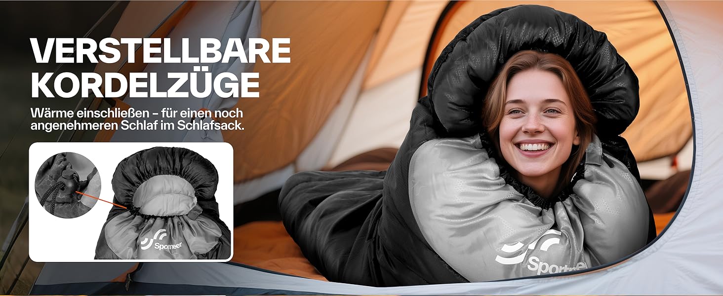 Сплячий мішок Sportneer для кемпінгу: 3-4 сезонний, легкий, компактний, для дорослих
