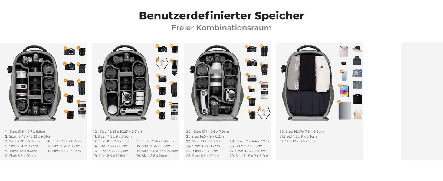 Рюкзак для камери K&F Concept з жорсткою оболонкою, відділенням для ноутбука 15.6