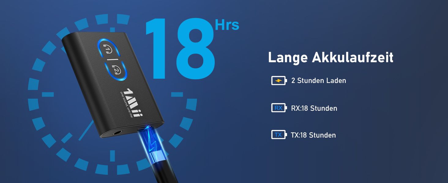 Bluetooth адаптер 1Mii ML300 для ТБ та навушників, трансмітер та ресивер, чорний