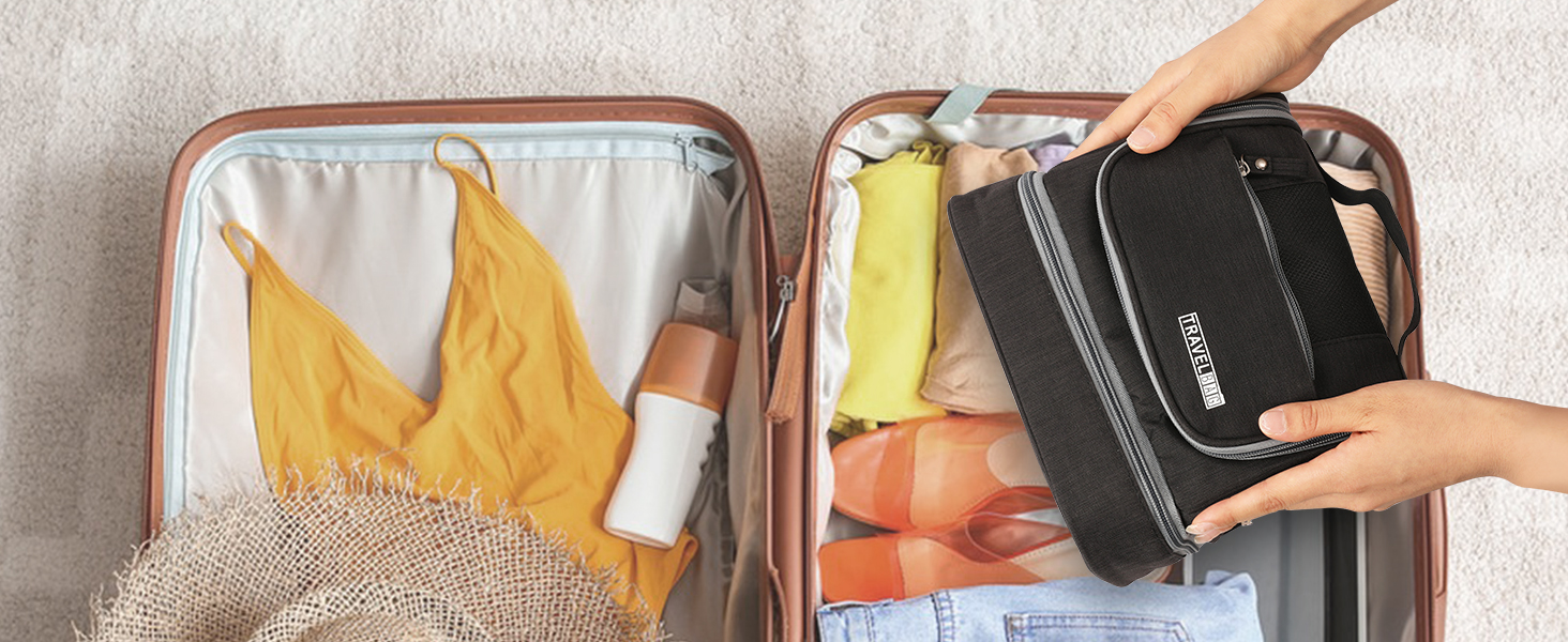 Чоловіча та жіноча косметичка JOZEA, водонепроникна дорожня сумка-органайзер, чорна