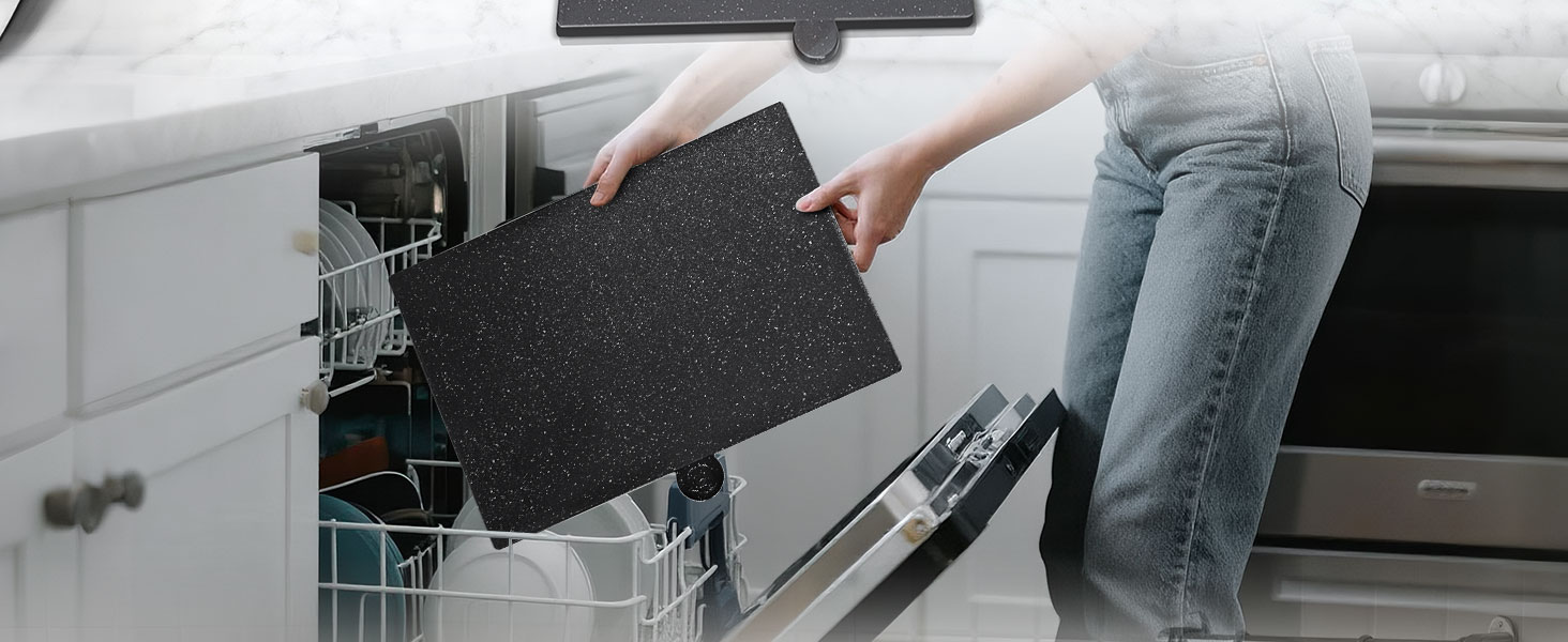 Набір обробних дощок MASTERTOP, 4 шт. з підставкою, індексовані, придатні для миття в посудомийній машині, великі кухонні дошки для риби, м'яса, овочів, фруктів