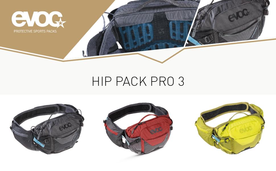 EVOC HIP Pack 3л - поясна сумка, нагрудна сумка, жилет-сумка (3л об'єм, система Airflow Contact, регульований поясний ремінь, система Venti Flap, з питною камерою) (Колір: Глина/Океан)