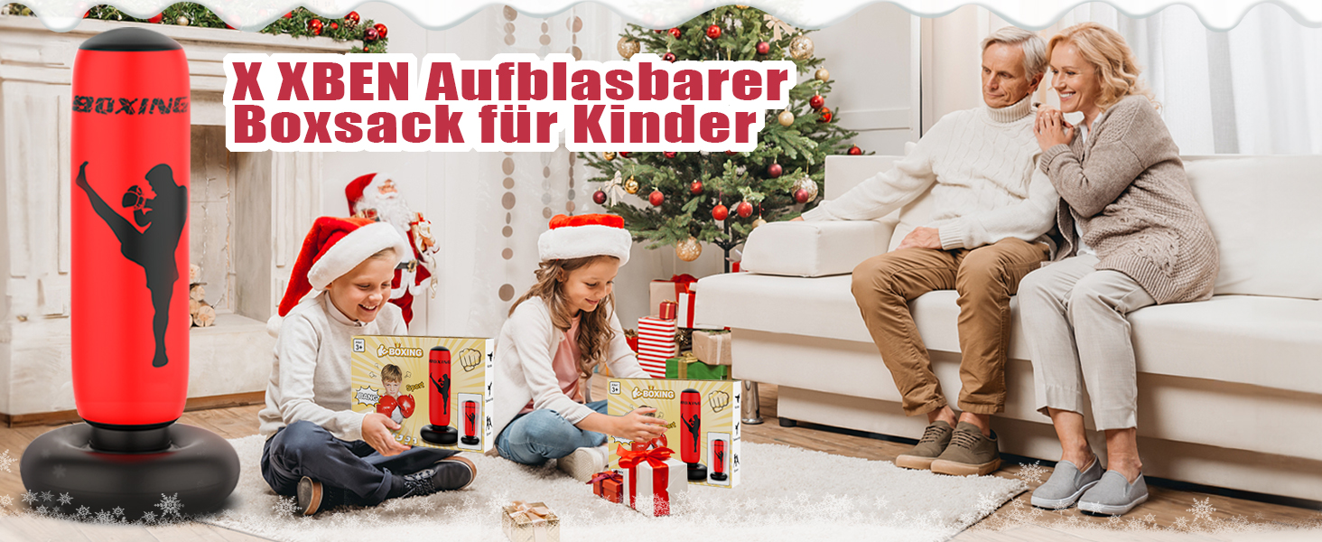 Дитячий боксерський мішок XBEN 170см, надувний, для карате, таеквондо, MMA, червоний