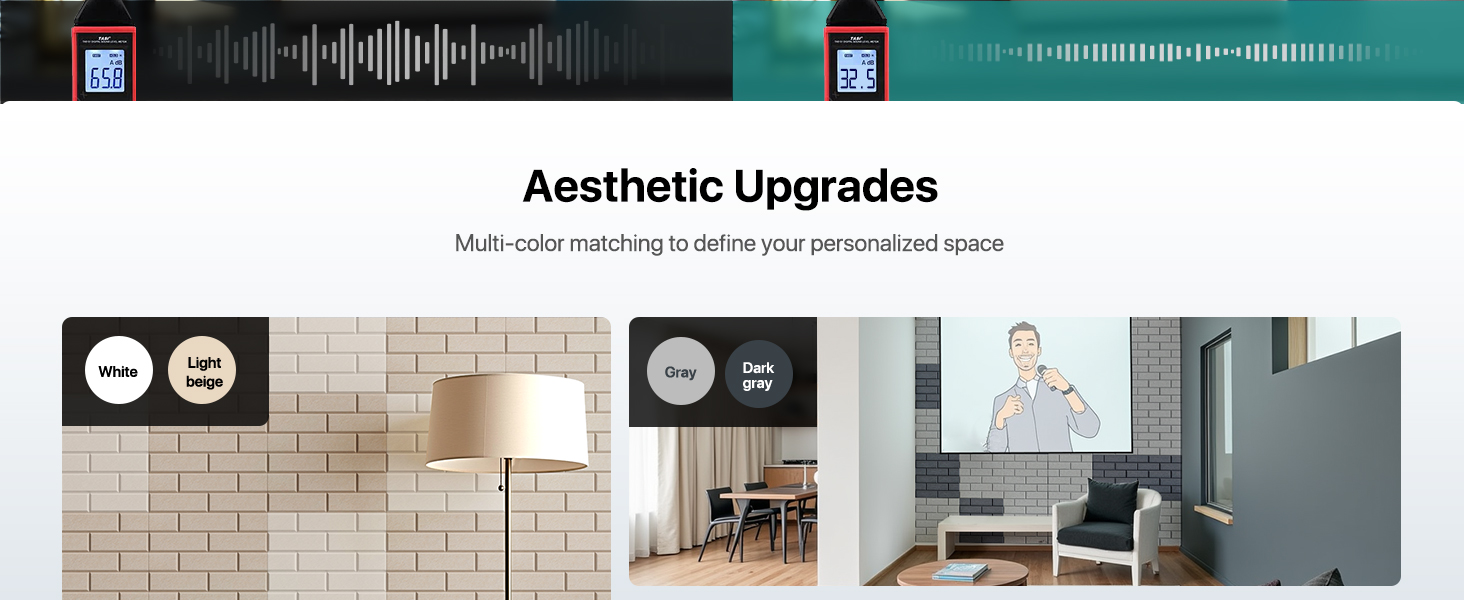 Самоклеючі акустичні панелі для шумоізоляції стін, звукопоглинаючі плити цегляного типу, 30x30x0.9 см, чорні, 12 шт (4 кг)