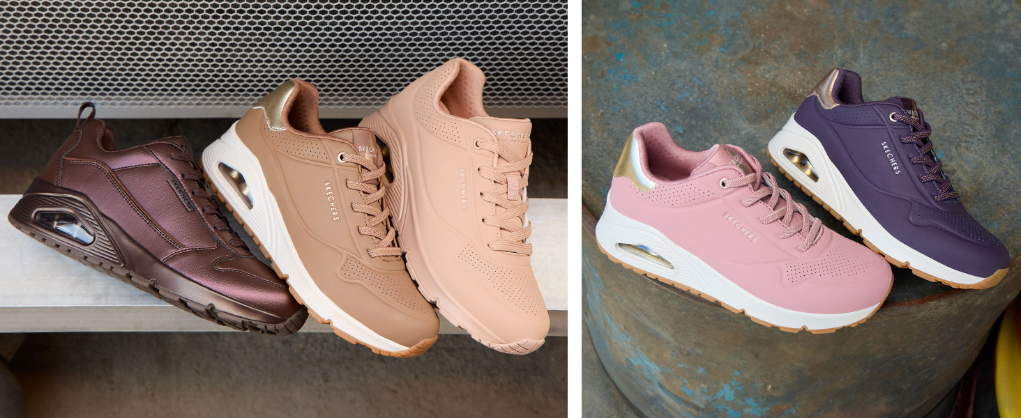 Кросівки Skechers UNO Night Shades для жінок, рожевий колір, розмір 41 EU, матеріал Durabuck