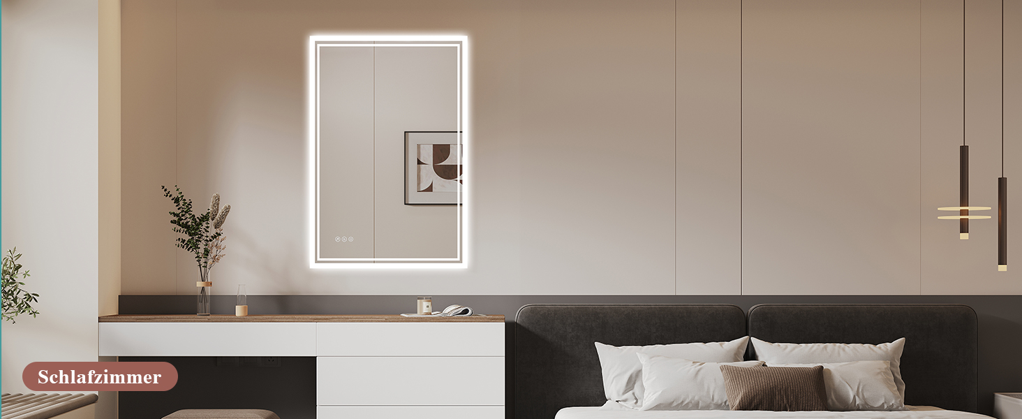 Дзеркало для ванної кімнати з підсвічуванням LED, антизапар, сенсорне управління, регулювання яскравості, 3 кольори світла, овальне, 50x70 см (Bluetooth, антизапар, 100L x 70B см)