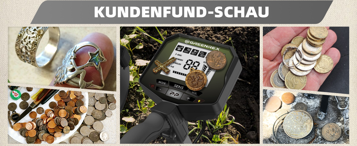 Металодетектор GreenRex Profi: водонепроникна котушка 25.4см, LCD-дисплей, для дорослих та дітей, пошук золота, ідеально для пляжу, під водою та в саду