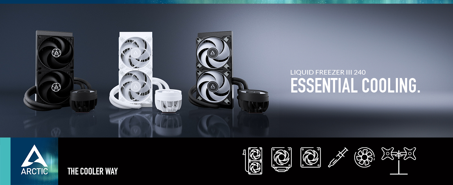 Arctic Liquid Freezer III 240 A-RGB - рідинна система водяного охолодження для CPU, 240 мм, підтримка AMD AM5/AM4, Intel LGA1851/1700