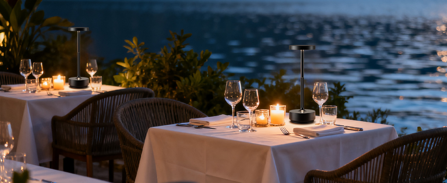 Настільна лампа бездротова LED Golden IP54 для вулиці та дому, акумуляторна 5000mAh, диммується, сенсорна, 3 кольори світла