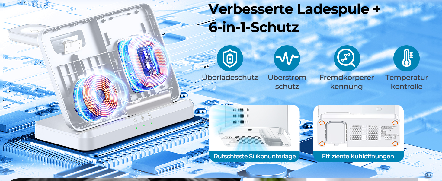 Бездротова зарядка EGV 3-в-1 для Samsung Galaxy S25 Ultra/S24/S23, Z Fold/Flip 7/6, Buds, Watch Ultra/8/7 - без адаптера