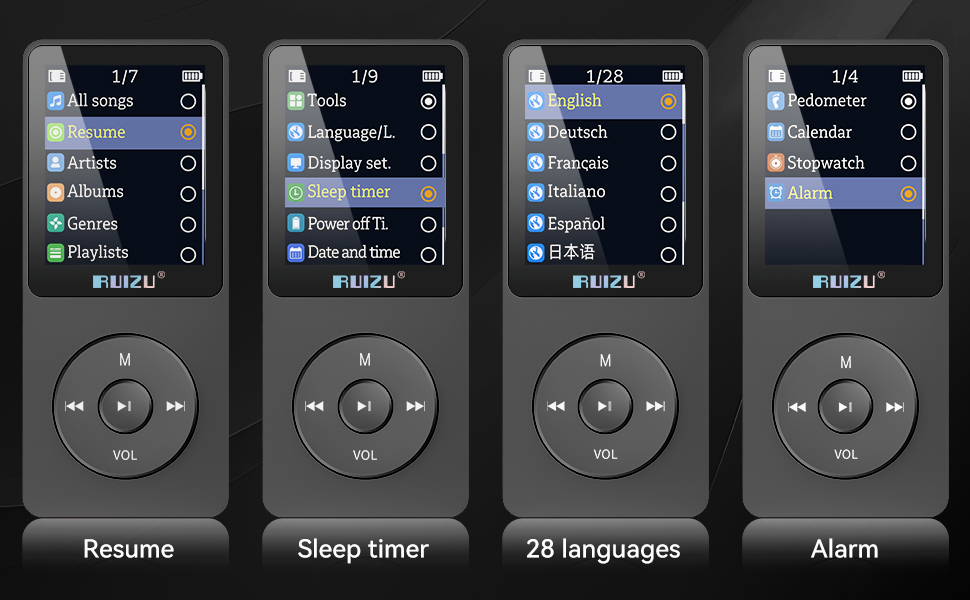 MP3-плеєр 64GB з Bluetooth 5.3, ультралегкий (30г), до 80 годин роботи, 1.8