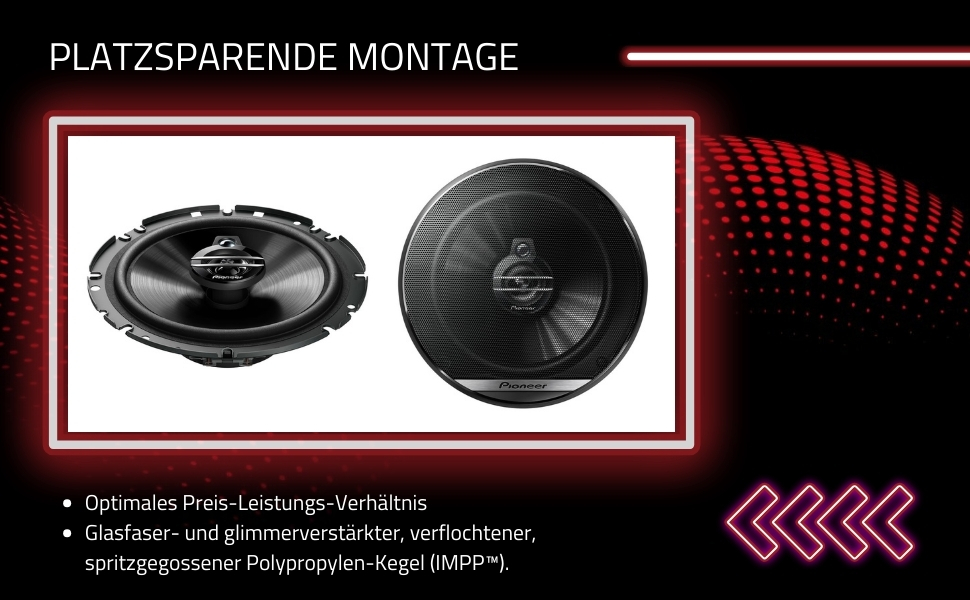 Автомобільна коаксіальна акустика Pioneer TS-G1730F 17 см, 300 Вт, 3-смугова, потужний звук, IMPP-дифузор, чорна