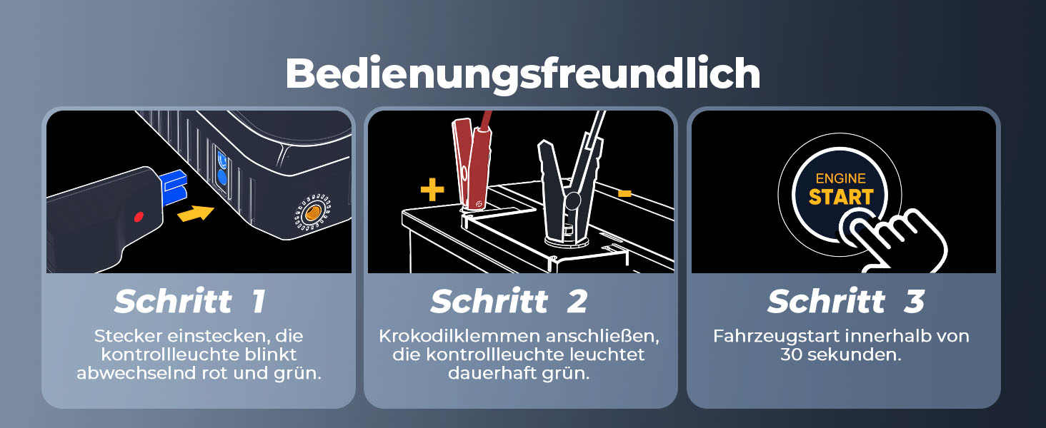 Powerbank для автомобіля YaberAuto AP02 з компресором, 150PSI, 4500A, для бензинових двигунів до 9.0L та дизельних до 8.0L, LED ліхтар 500 Lumen (4 режими), LCD дисплей 3.3