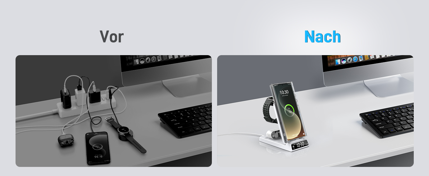 Бездротовий зарядний пристрій MagSafe 3-в-1 для Samsung Galaxy Fold/Flip, S24/S25 Ultra, Watch/Buds (Білий)