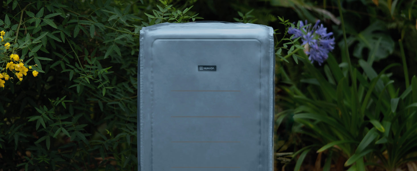 Чемодан ручної об'єм NUMADA PackPro T20 (56x37x22 см) з TSA-замком та 4 колесами. Жорсткий кейс з внутрішніми відділеннями, світлом, стійкий (Блакитний)