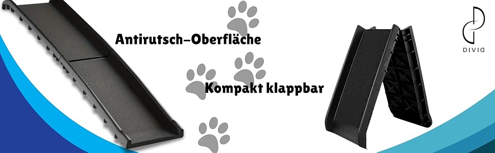 DIVID® Рампа для собак, складана, для авто, до 90 кг, неслизька, для собак та котів