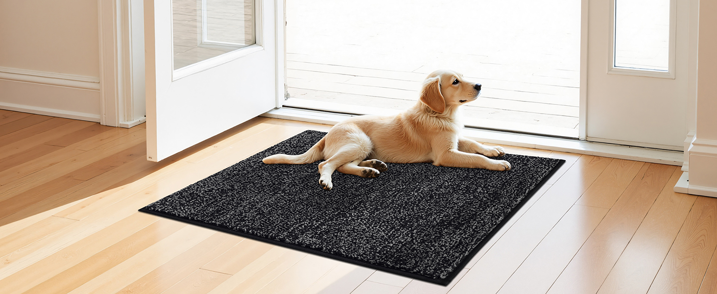 Килимок для дому та ванної кімнати SHACOS, 80 x 120 см, чорно-сірий, з антиковзаючою поверхнею