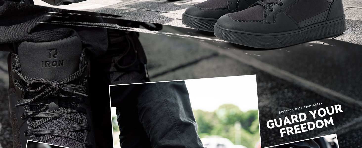 Мотоциклетні черевики RIDEIRON для чоловіків: водонепроникні, з антиковзаючою підошвою, дихаючі, стильні та зручні. Розмір 44 EU, чорний колір. Підходять для всіх сезонів.