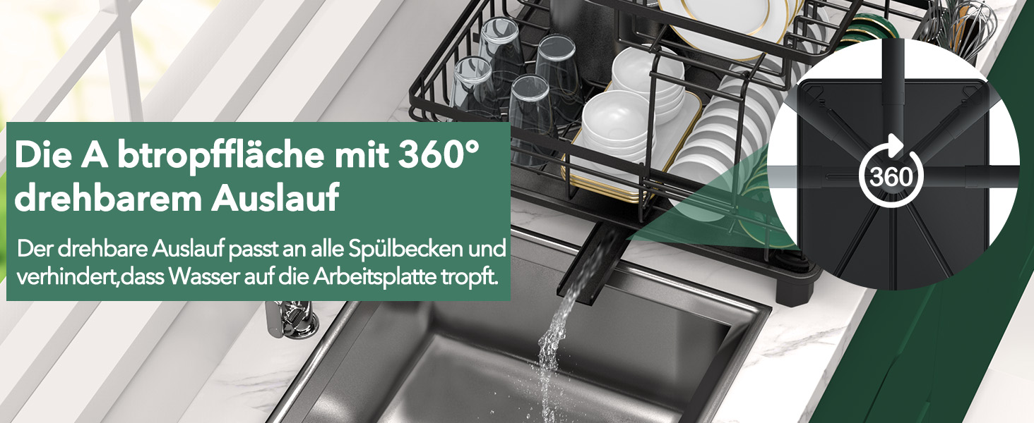 Підставка для посуду ROTTOGOON 2-ярусна, з нержавіючої сталі, чорна - органайзер для кухонних аксесуарів