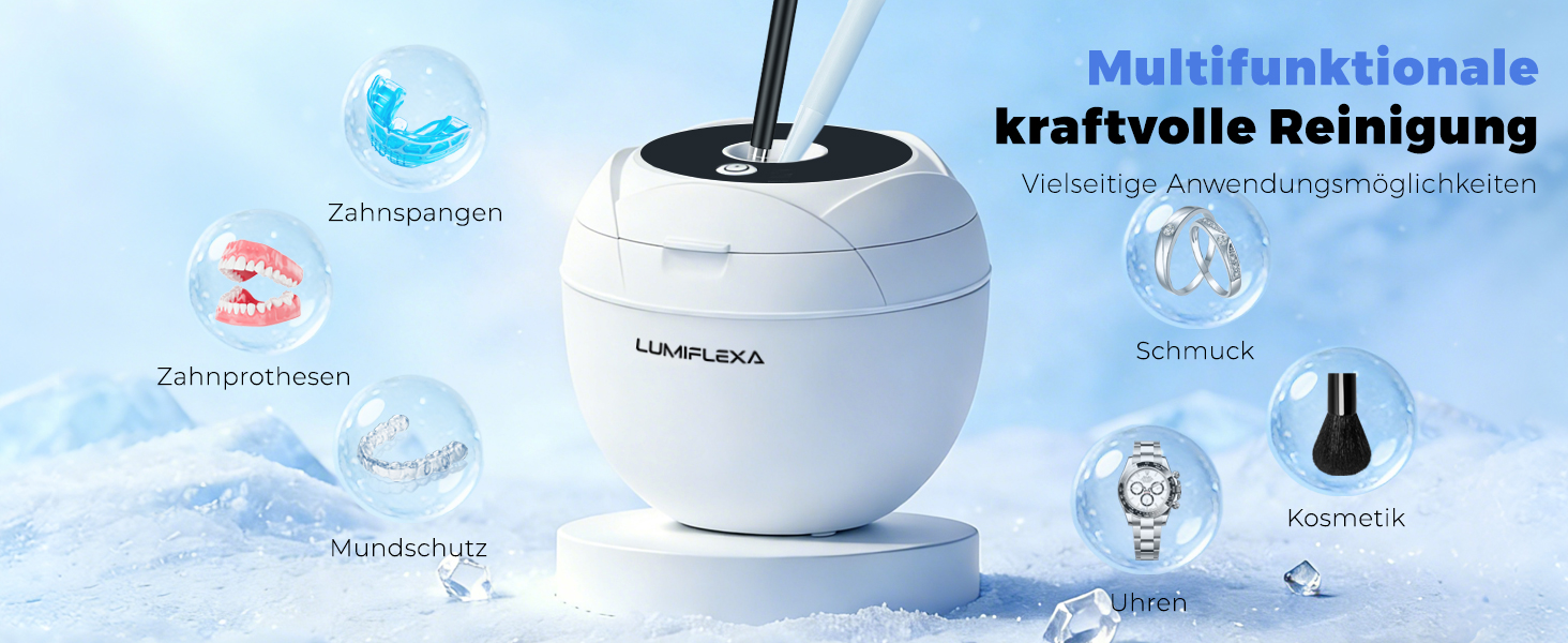 Ультразвукова ванна для чищення 45 кГц з УФ-лампою 200 мл - 4 режими для брекетів, кап, ювелірних виробів (Біла)