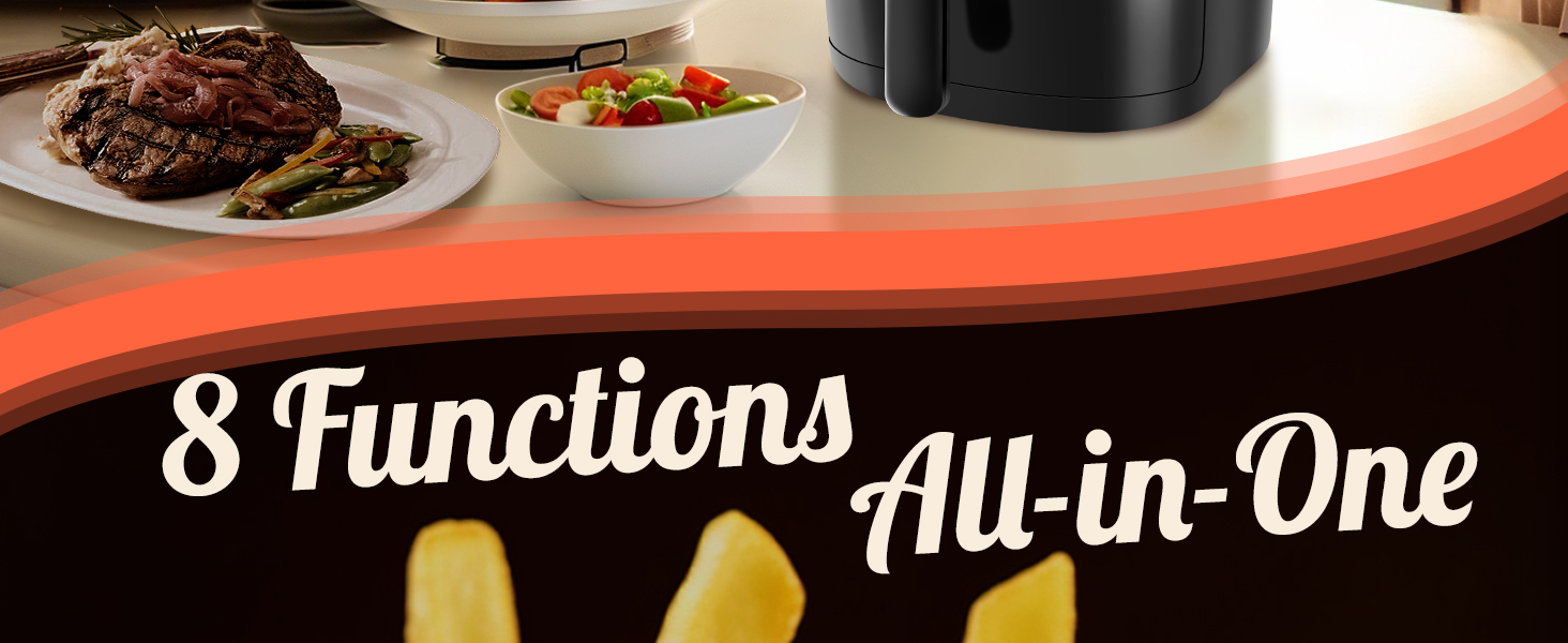 Фритюрниця Aigostar Air Fryer 4L з гарячим повітрям, XXL, без олії, 8 програм, LED-дисплей, 1500W, BPA-free