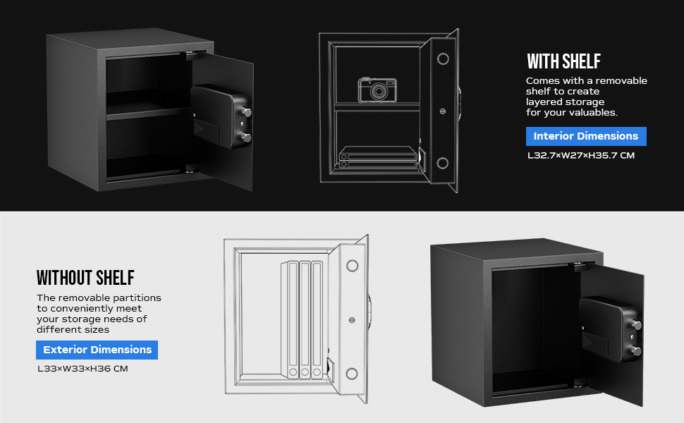 Електронний сейф RPNB Luxus Tresor з кодовим замком, 51 л - для дому, офісу, готелю, зберігання грошей та коштовностей