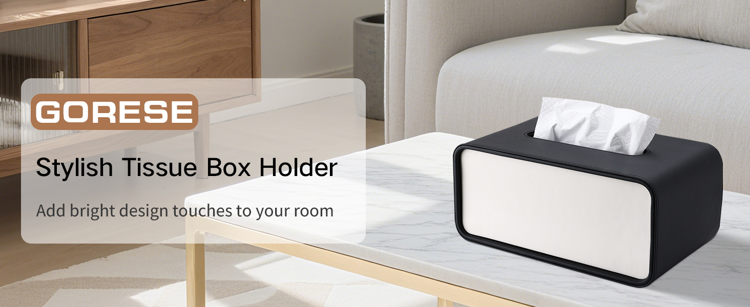 Скріпка для серветок GORESE, шкіряна, квадратна, чорна (15x15x15.8 см)