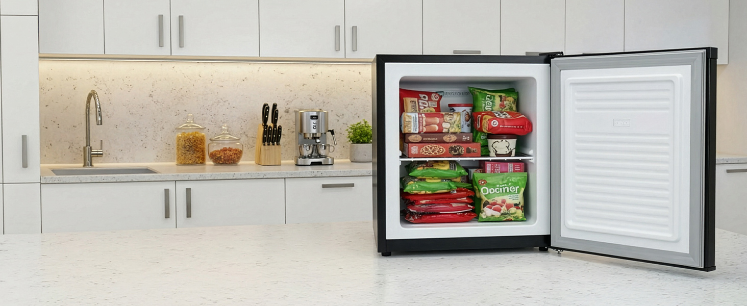 Міні-морозильна камера MEDION MD37675 сірого кольору (33 л, 51 см, регульовані ніжки, ручка-виїмка, ручне керування, 4 зірки)