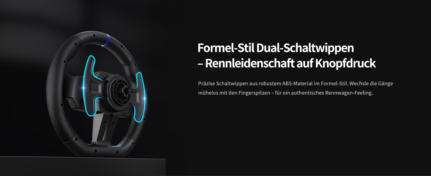 PXN V900 Gen2 Ігровий кермо з педалями Hall Effect – 16-бітне USB кермо для ПК з кутом повороту 270°/900°, вібрація, перемикачі передач та керування через додаток – сумісне з PC, Xbox, PS4, PS3, Switch