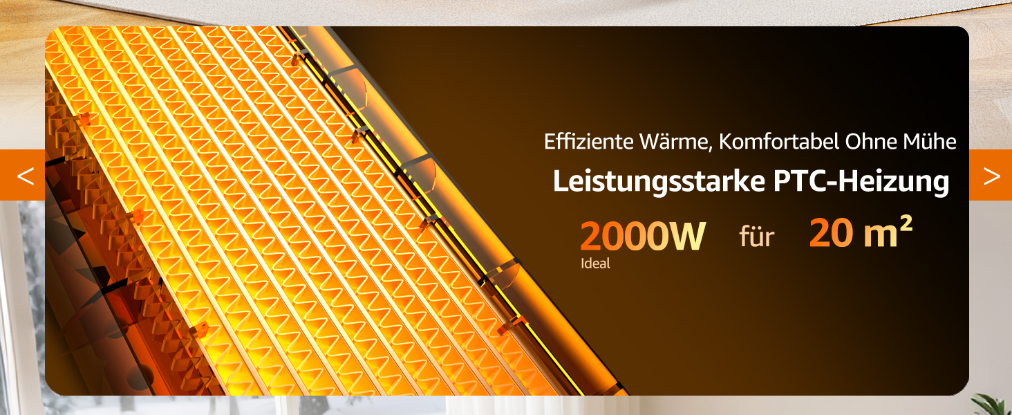Електричний обігрівач Aigostar 2000W з пультом керування, ECO-режим, PTC кераміка, таймер 24год, тихий, осциляція 75°, 4 режими, захист від перекидання та перегріву, білий