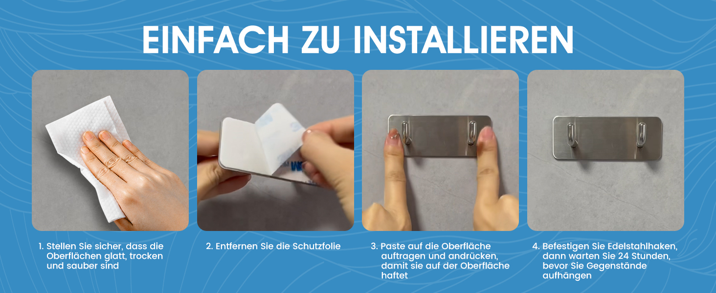 Набір гачків для рушників без свердління, 10 шт., самоклеючі гачки з нержавіючої сталі 304, надміцні клейкі гачки для великих предметів, гачки для стін без свердління для ванної, туалету та кухні, стійкі до корозії, гачки для рушників (подвійні *6)