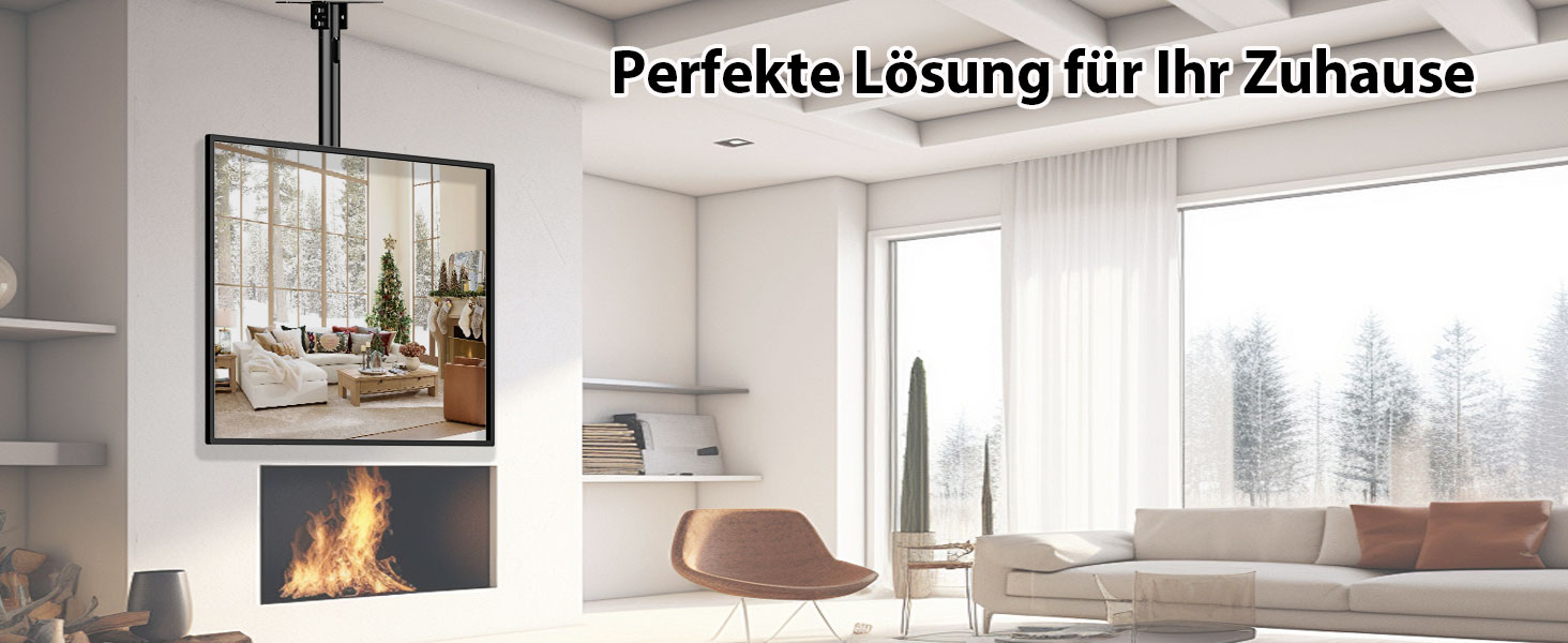 Кронштейн для телевізора на стелю 26-68 дюймів, поворотний, нахильний, до 45 кг, VESA 400x400, регульована висота