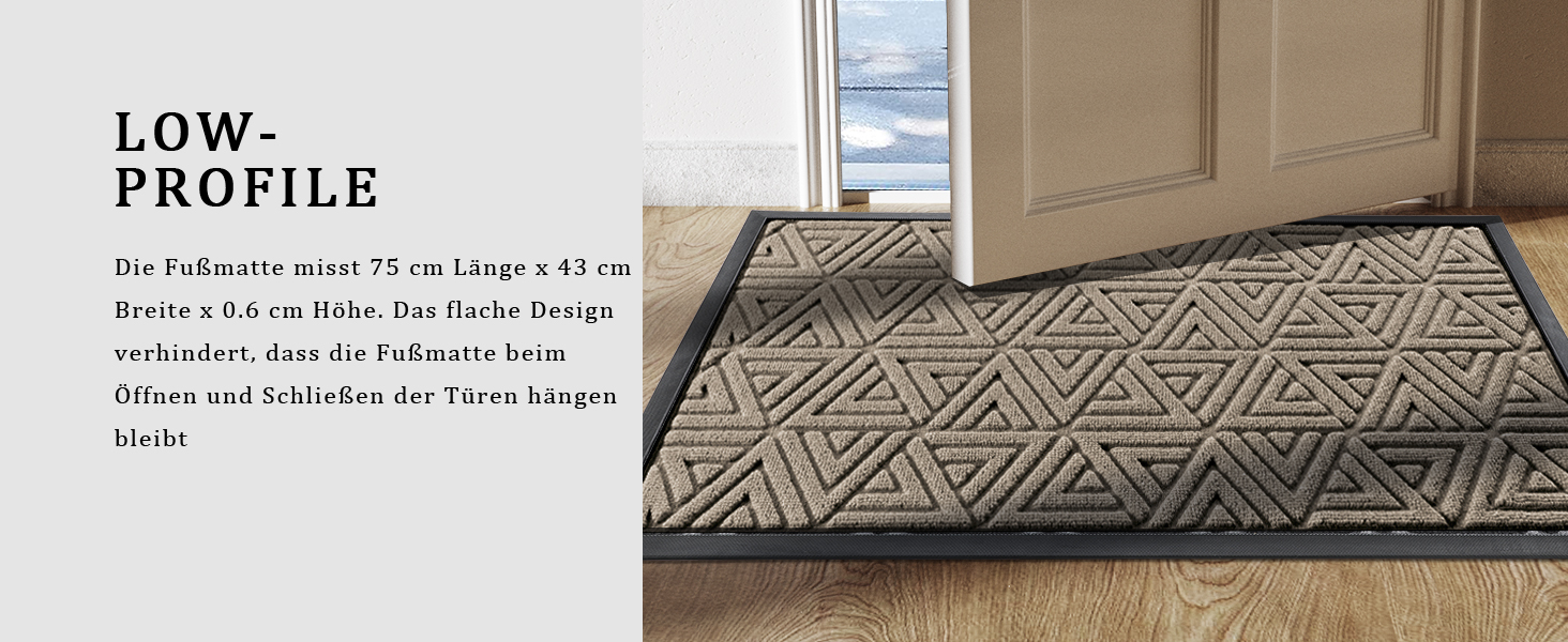 Килимок для дому Yimobra, 75 x 43 см, чорний: зносостійкий, водонепроникний, легко миється | Для дому та вулиці